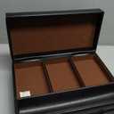 Juvale Mens Jewelry Box Organizer and Holder - Black Watch Box with Leather Valet Tray for Home Improvement - 12.6 x 9 x 4 In - Mens Jewelry Organizer