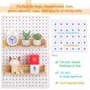 Marsui 2 Pcs Wooden Pegboard Shelf with Acrylic 12.2 x 3.94 Inch Wood Display Shelves Brackets with Metal Hooks Heavy Duty Pegboard Accessories for Storage and Organization