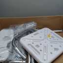 Vaunn Medical Deluxe Spa Shower Chair with Arms and Back, Bath Seat for Seniors, 350 lbs Max Weight, White With Light Gray Arms