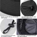 Fishing Hat, UPF50+ Wide Brim Sun Hat for Men Women, UV Protection Hiking Beach Bucket Hats Summer Safari Hat (Black)