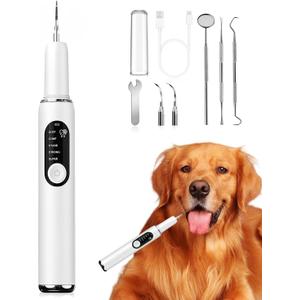 Ultrasonic Dog Toothbrush  Electric Plaque & Tartar Remover Kit with 5 Modes and 2 Heads, Gentle and Safe Teeth Cleaning Tool for Dogs, Improves Pet Oral Health