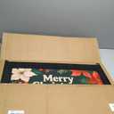 LUMI Merry Christmas Doormat with Lights & Music, 17x30 Funny Xmas Door Mat for Indoor Outdoor Decorations, Durable Non Slip Rubber Backing Welcome Mat, Christmas Flowers