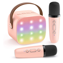 Mini Karaoke Machine for Kids Adults, Portable Bluetooth Speaker with 2 Wireless Mics, Birthday Valentine's Gifts Toys for Girls Ages 3, 4, 5, 6, 7, 8, 9, 10+ Years Old Home Family Party (P-Ink)