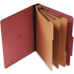 Universal UNV10290 8-Section 3-Divider Pressboard Classification Folders - Letter, Red (10/Box)