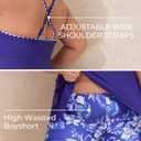 Summer Mae Women Plus Size Two Piece Tankini Swimsuits Flowy Bathing Suits Tummy Control Swimwear with Shorts Undersea Garden 18 Plus (Purple)