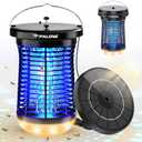 PALONE Solar Bug Zapper Outdoor, Detachable Solar Mosquito Zapper, Insect Zapper Indoor with LED Light, 4500V Fly Zapper 4 in 1 Electric Bug Zapper for Outdoor Camping Patio Garden Mosquito Killer