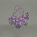 PATIKIL Flower Rhinestone Appliques for Dresses, 3D Light Purple Rhinestone Applique Embellishments Handmade 7 Flowers Crystal Sequin Sewing Patches for Wedding