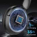 Bluetooth Headphones with Active Noise Cancelling (ANC), Wireless Over Ear Bluetooth Headsets with 35H Playtime, HiFi Stereo Foldable Headphones with Foam Ear Cups for Sports, Travel, Black