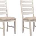 Signature Design by Ashley Skempton Modern Farmhouse Dining Room Chair, 2 Count, Whitewash
