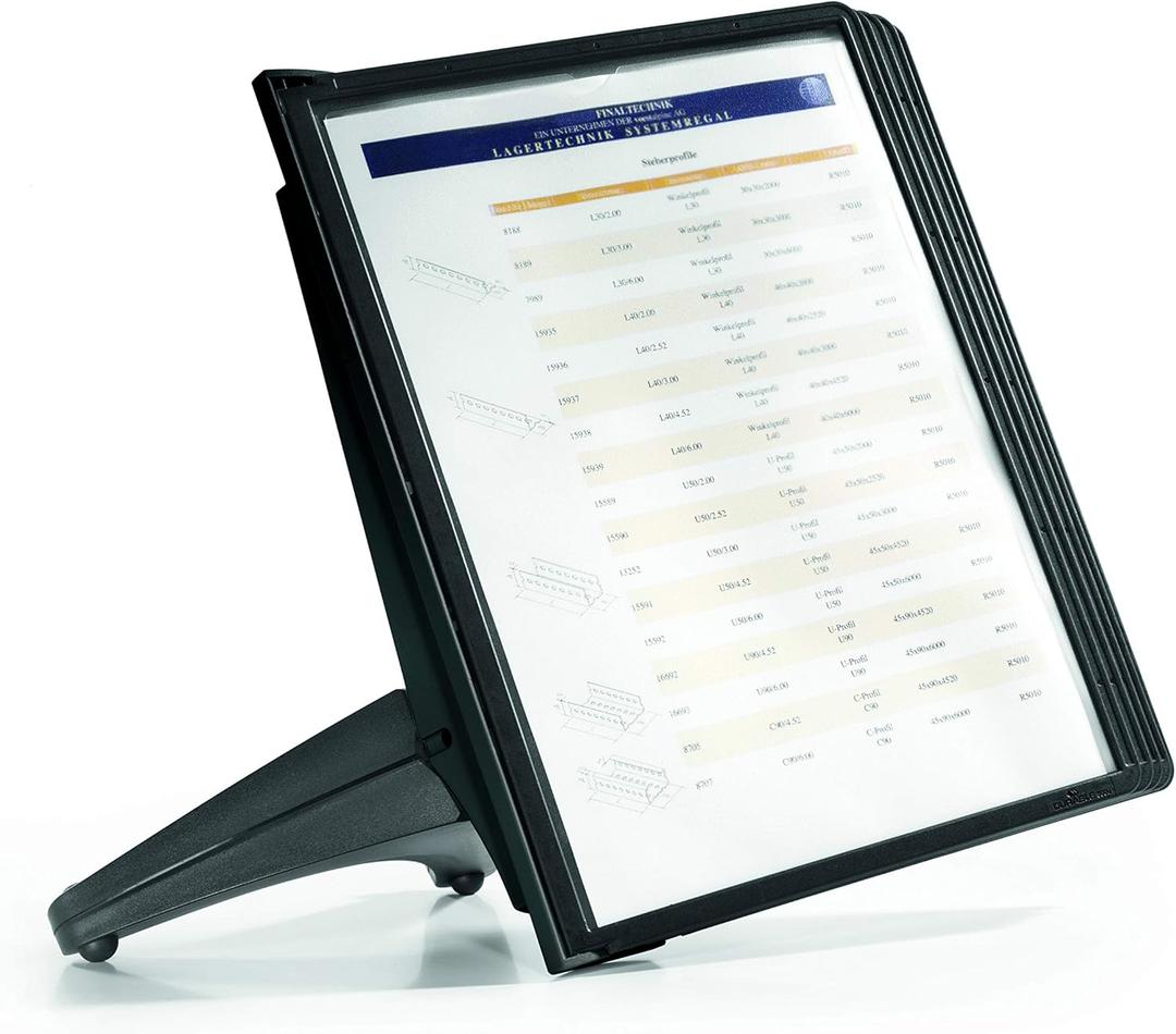 Durable Desktop Reference System with 5 Double-Sided Panels - Letter-Size 8.5" x 11" Inches - Black SHERPA SOHO Design - Desk Reference Organizer