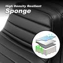 One-Piece Driver and Passenger Seat with Striped Pattern Stitching Fit for Harley Touring Road King 1997-2007 Street Glide 2006-2007 (Black Stitching)