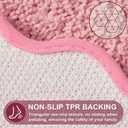 ORTIGIA Long Cute Scalloped Bathroom Rugs Runner, Fun Candy Pink Plush Microfiber Scallop Bath Mats Non Slip Washable Quick Dry Absorbent, Rug Carpet for Bathtub Sink Laundry Room Bedroom, 17x47