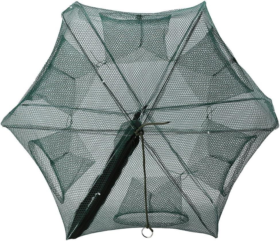 Ejoyous Fishing Net, 6 Holes Automatic Fishing Net Cast Net Nylon Portable Foldable Crab Fish Trap Easy Use Fishing Net Cage for Catching Shrimp Crab Crawfish Bluegill Minnow
