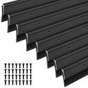 FoldTier 8 Pcs All-Season Door Sweep for Bottom of Door Exterior and Interior, Aluminum Alloy and Rubber, Commercial Weather Stripping Draft Stopper for Threshold Seal (1-3/4 x 36 Inch,Black)
