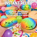 Rainbow Dumpling Squishies with Box, Colorful Mystery Squishys Dumplings Stress Relief Balls Fidget Sensory Toy,Bao Bun with Food Steamer Stretchy Desk Squeeze Toys
