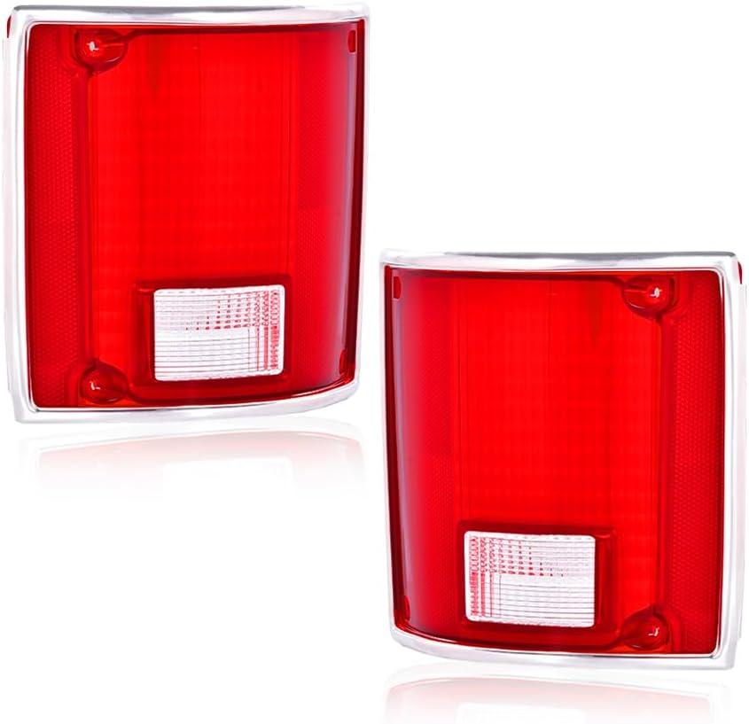 CHEDA Tail Light Lens Compatible with Chevy C10 1975-1986, Set of 2 Driver and Passenger Side,5968330, 5968329, GM2801122,GM2800122 Rear Lamp Assembly Pilotos Traseros Conjunto