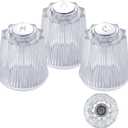 Shower Knobs 3 Piece Replacement Compatible with Price Pfister Windsor Tub and Shower Faucets,Shower Faucet Handle Replacement,3 Pieces Hot Cold and Diverter Shower Handles Replacement (Clear Acrylic)