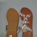 Floerns Women's Elegant Rhinestone Butterfly Transparent Elastic Strap Summer Flat Sandals (9, Brown)