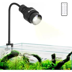 Lominie LED Aquarium Light Full Spectrum 15-60 Adjustable Aquarium Focus Light Spotlight for Saltwater Freshwater Fish Tank