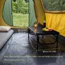 Anbte 3ft Low Folding Picnic Table, 10.3" Height Thicker Aluminum Small Camping Table with Storage Bag, Portable Handle, Lightweight, for Camping Beach Party Picnic Floor, 34.2" x 15.7", Black