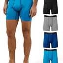32 Degrees Mens 4 Pack Cool Active Boxer Brief | Anti-Odor | Quick Drying | 4-Way Stretch (Large, Emotion/Neon/Grey/Black)