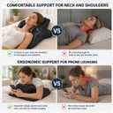 Ergonomic Memory Foam Wedge Pillow, 27° Angled Support Pillow for Couples Comfort, Multi-Position Lounge Pillow for Neck, Back, Waist & Hips, Removable Washable Cover, Black