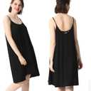 LovinPet Womens Plus Size Sleeveless Lounge Tank Dress, Casual Flowy Summer Sleepwear for Daily, Travel & Home, 2XL7XL (Black, XXXL)
