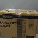 Outdoor Games Large Tower Stacking Game, 54 Wooden Blocks, Stack Up to 4 Ft Tall, Includes Carry Bag and Scoreboard, Backyard and Beach Lawn Yard Fun for Adults and Family (Natural)