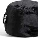 Big Joe Fuf Small Foam Filled Bean Bag Chair, Black Plush, Soft Polyester, 2 feet
