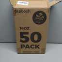 Glotoch Meal Prep Containers with Lids, Plastic food storage containers Reusable, 1-compartment BPA-free, Bento boxes for portion control & takeout, Microwave/freezer/dishwasher safe (50 Pack, 32 oz)