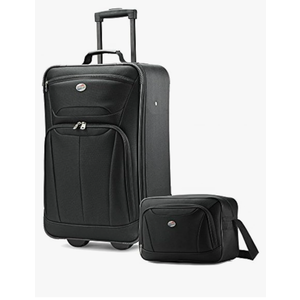 American Tourister Fieldbrook II Softside Upright Luggage Set, Black, 2-Piece Set (tote/21)