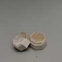 BLUTETE Velvet 3 Slots Jewelry Ring Box Engagement Wedding Box Keepsake Box Bridal Photo Ring Triple Slots Octagon (Champagne)