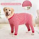 Yeapeeto Dog Onesie Surgery Recovery Suit for Large Medium Bodysuit Dogs Pajamas PJS Full Body for Shedding, Prevent Licking, Wound Protection, Cone Alternative (Red Pink, 3X-Large (Pack of 1))