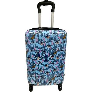 Fast Forward Lilo and Stitch Luggage, 20 Inches Hard-Sided Tween Spinner Suitcase for Toddlers, Kids Carry-On Travel Trolley, Kids Carry-On Luggage with Wheels