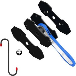 Brake Caliper Compression Tool, Brake Caliper Tool with 360 Degree Swing Ratchets, Caliper Piston Compressor Tool with 2PCS Steel Plates, Brake Caliper Press Tool with Brake Caliper Hooks, Blue
