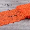 5 Yards Floral Lace Ribbon Stretch Tulle Lace Trim Elastic Webbing Fabric for DIY Jewelry Making Craft Clothes Accessories Gift Wrapping Wedding Party Decoration (Orange)