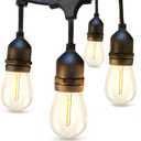 addlon LED Outdoor String Lights 24FT with Edison Vintage Shatterproof Bulbs and Commercial Grade Weatherproof Strand - ETL Listed Heavy-Duty Decorative Cafe, Patio, Market Light