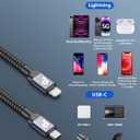 2 x USB C to Lightning Cable 6FT 2Pack, iPhone Charger Fast Charging, USBC iPhone Charger, Type C iPhone Charging Cord [Apple MFi Certified] for iPhone 14 13 12 11 Pro Max Xs 8 Plus and More