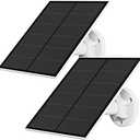 Solar Panel for Security Camera, 5W USB Solar Panel for Micro USB and USB-C Port Outdoor Rechargeable Battery Camera, Solar Panels with 9.8ft Cable, Adjustable Wall Mount, IP65 Waterproof, 2 Pack