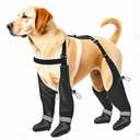 YAQUHO Suspender Boots for Large Dogs, Tall Dog Boots Anti-Slip & Fall Waterproof Dog Shoes Leggings, Adjustable Paws Protector for Large Dogs Winter Snow Rain Hiking (XL)
