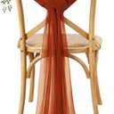 MDS Chiffon Chair Sashes Bows for Wedding Events Supplies, Decorations for Birthday Parties, Graduations, Engagements, Chair Sashes fits Banquet Chair Cover Tie Back Band - Terracotta,  1 pc