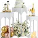 NUPTIO White Pedestal Stand for Party, Heavy Duty, 29.5"/25.6"/21.7" Tall
