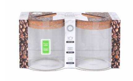 Round Glass Canisters With Cork Lids