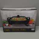 COOK WITH COLOR Electric Skillet - 12" x 12" Ceramic Nonstick Pan, PFAS-Free, 1400W, Tempered Glass Lid, Variable Temperature, Removable Heating Probe, Cool-Touch Handles, Black