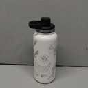The Tea Spot Himalayan Tea Tumbler - Travel Bottle with Tea Infuser for Loose Leaf Tea or Iced Coffee - 32oz, White-Etched - Double-Walled Insulated Bottle - Keeps Drinks Hot & Cold for Hours