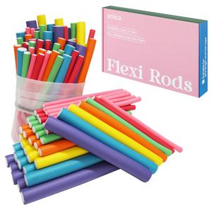47 pcs 7'' Hair Curlers Rollers Flexi Rods Flexible Curling Rods Set No Heat Heatless Bendy Foam Hair Curls for Long,Medium,Short Hair to Sleep in (Pink)