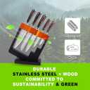 5 Piece Kitchen Knife Set with Block - High Carbon Stainless Steel Sharp Blade Chef Knives Sets with Ergonomic Wood Handle, Kitchen Knife Block Set for Home Cooking -5 (Ripple Texture)