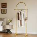 Modern Gold Arch Clothing Rack Freestanding Garment Rack for Hanging Clothes,Heavy Duty Coat Rack,Metal Small Clothes Rack for Bedroom,Closet or Boutique Display