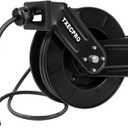 Retractable Air Hose Reel, 3/8 IN x 50 FT Hybrid Air Hose Max 300 PSI, Air compressor hose reel with 5 ft Lead in, Ceiling/Wall Mounted air hose reel,Heavy Duty air tool