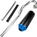 FVRITO High Performance Exhaust Muffler Silencer Pipe Assembly kit for CRF50 XR50 70cc 110cc 125cc Taotao DB14 DB10 SSR SR110 Rocketa xpro db-x20 SDG Coolster Ex16 Chinese Pit Dirt Bike Blue